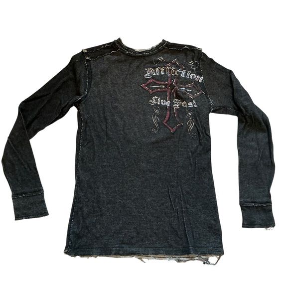 Affliction Other - Vintage Y2K grunge affliction thermal long sleeve reversible angel wings tee L
